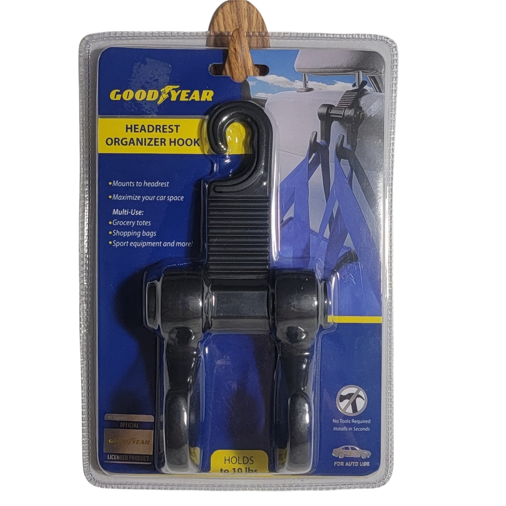 Good Year Headrest Organizer Hook-Holds to 10 Lbs. New